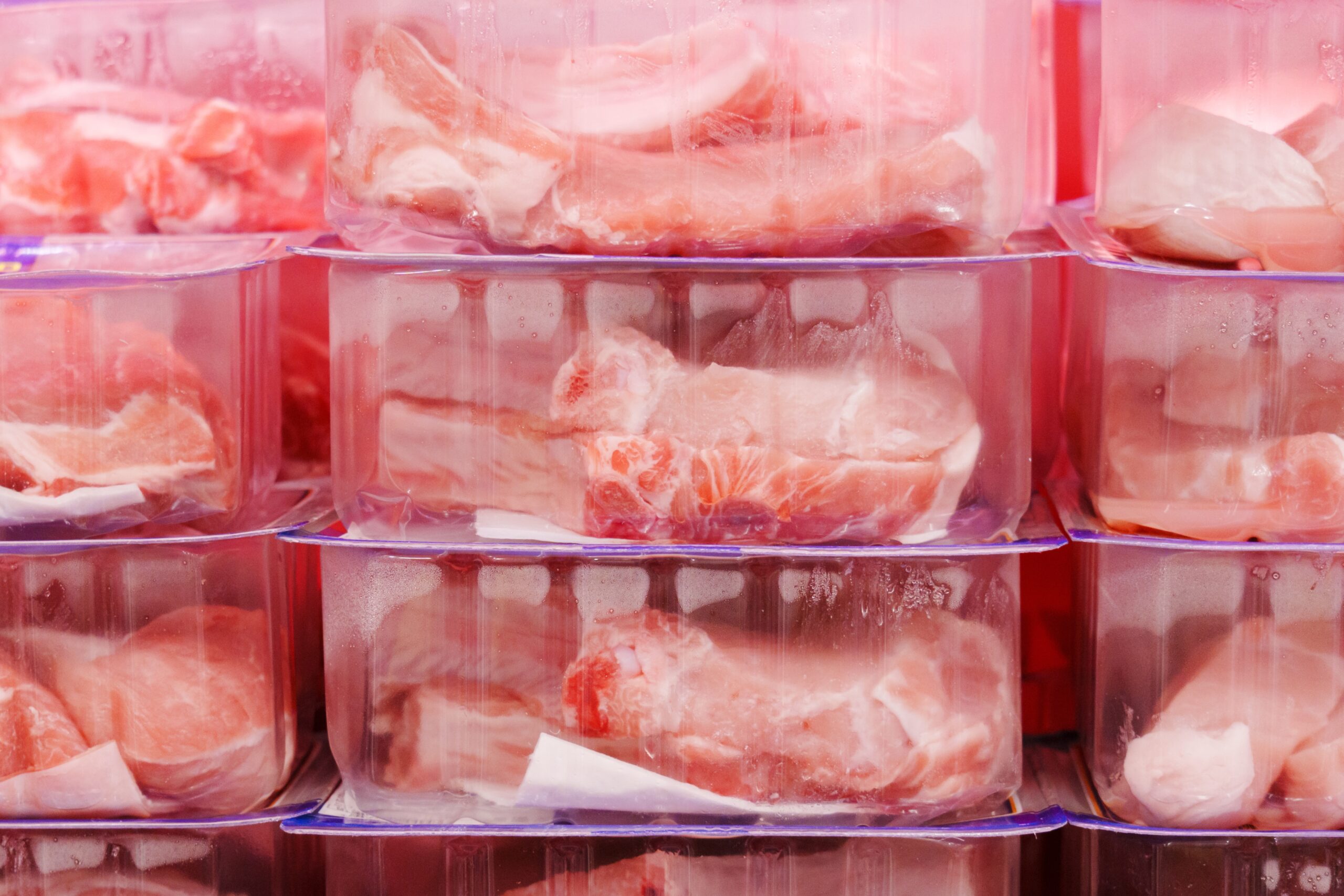 stock of meat from meat supplier